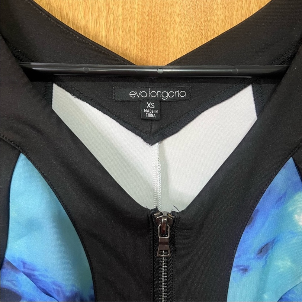 Eva Longoria Skater Front Zip Cocktail Dress Size XS - Picture 3 of 4